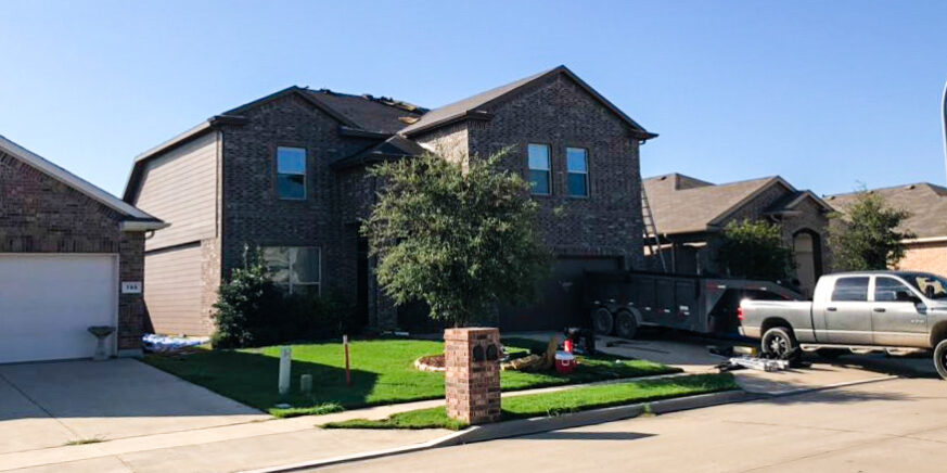 Applying Shingles to New Roof in Haslet TX