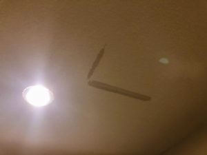 Temp fix for ceiling damage from leak